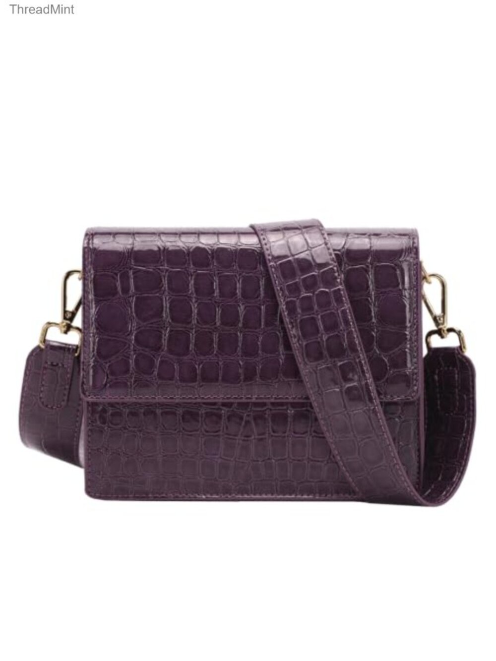 Women's Crossbody Purse Flap Handbag Vegan Leather Shoulder Bag with Adjustable